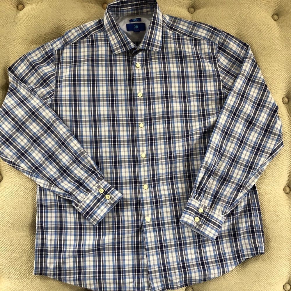 The Men’s Warehouse Egara Button Up Shirt Plaid XL